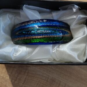 Pier 1 Blue and Green Glass Bangle